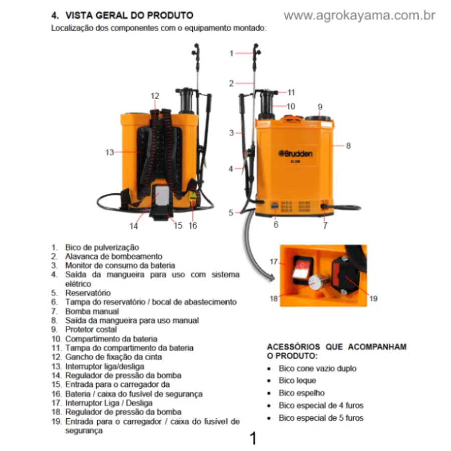 Pulverizador costal a bateria Bruden SS-20B  20 L - Image 7